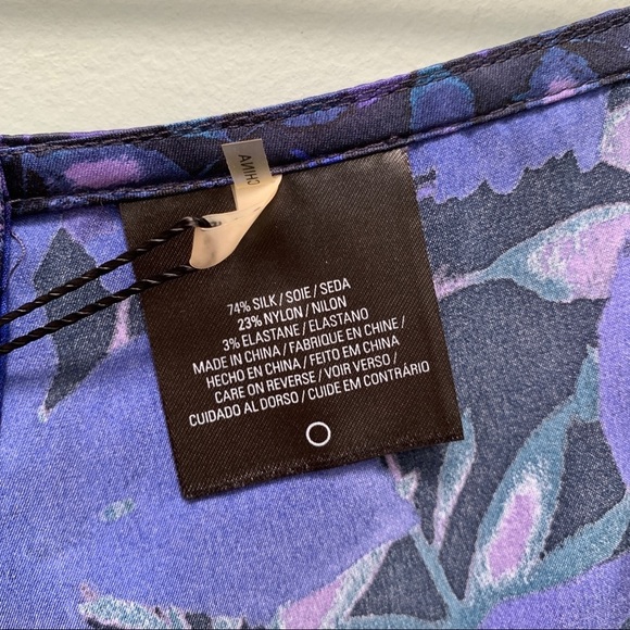 Elie Tahari Silk Wide Leg Navy Floral Pants 0 - Picture 10 of 14